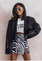 Mini skirt mini z rozcięciem Safari Signals w zebrę