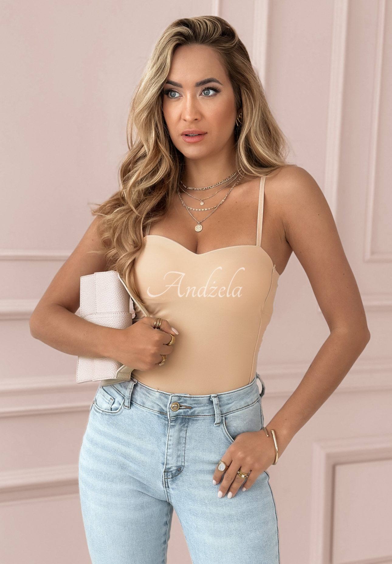 Strapless top Somali beige