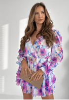 Kwiecisty Jumpsuit z falbankami Floral Innovators Blau