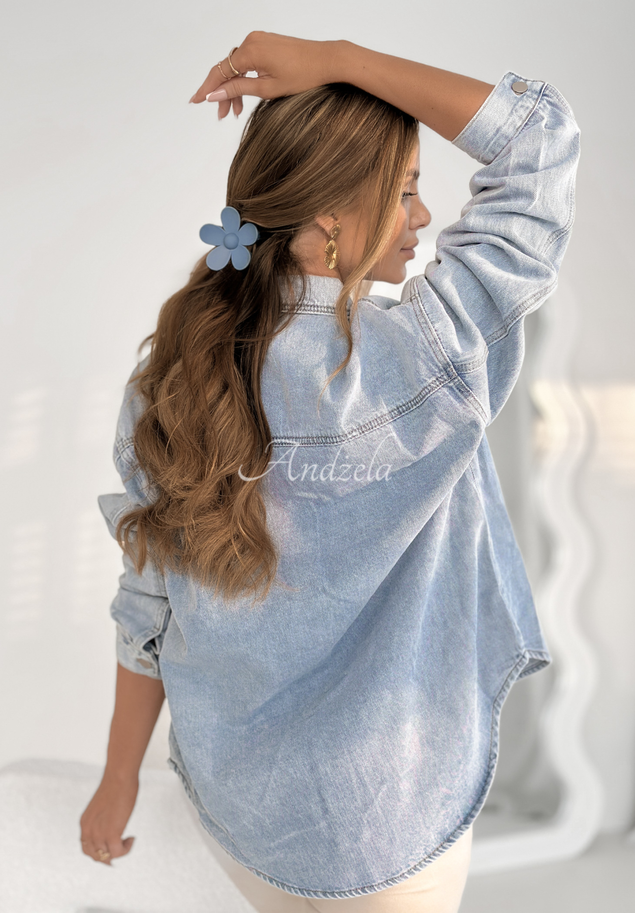 Haarspange in Klammerform Blume Girly Touch Blau