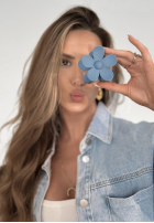 Spinka klamra do włosów kwiat Girly Touch niebieska
