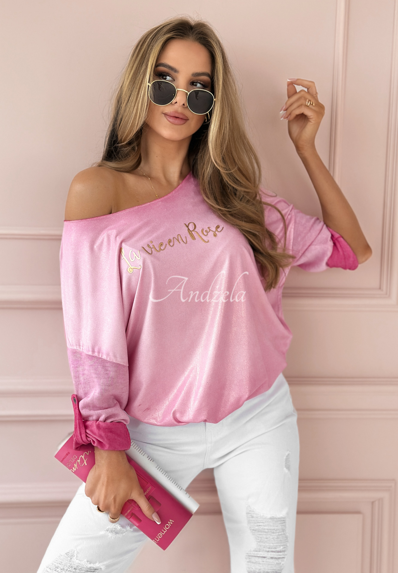 La Vie En Rose lightweight sweater pink