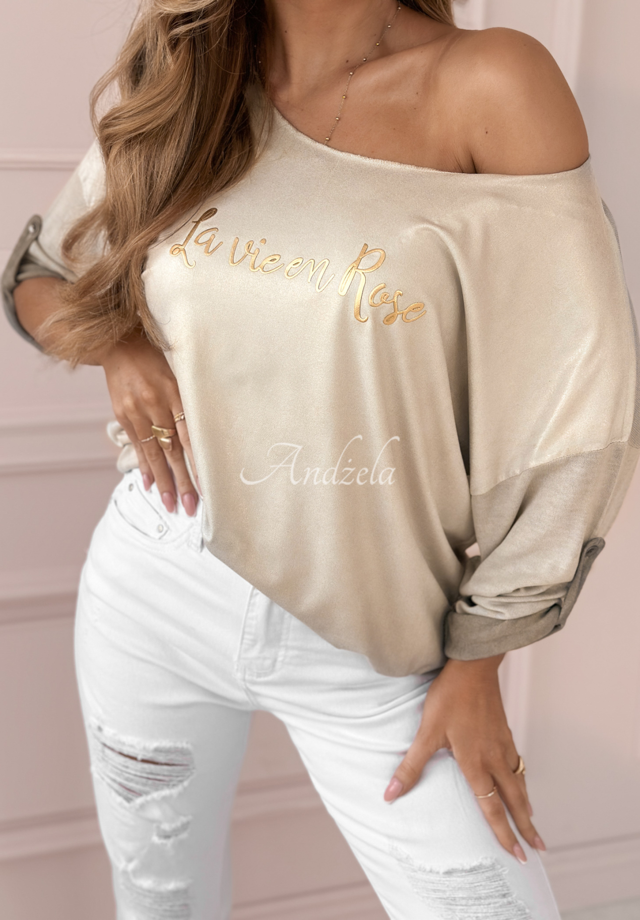 Leichter Pullover La Vie En Rose Beige