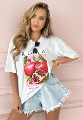 T-Shirt mit Aufdruck Roma Pomegranate Weiß