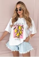 T-Shirt z nadrukiem Amalfi Lemon Weiß