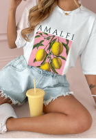 T-Shirt z nadrukiem Amalfi Lemon Weiß