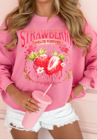 Sweatshirt z nadrukiem Strawberry Fields Rosa