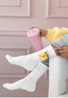 Długie skarpetki z cytrynkami Limoncello białe