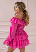 Kleid z falbankami Flower Kingdom Rosa