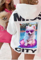 Sweatshirt z nadrukiem MC Pool Party Ecru