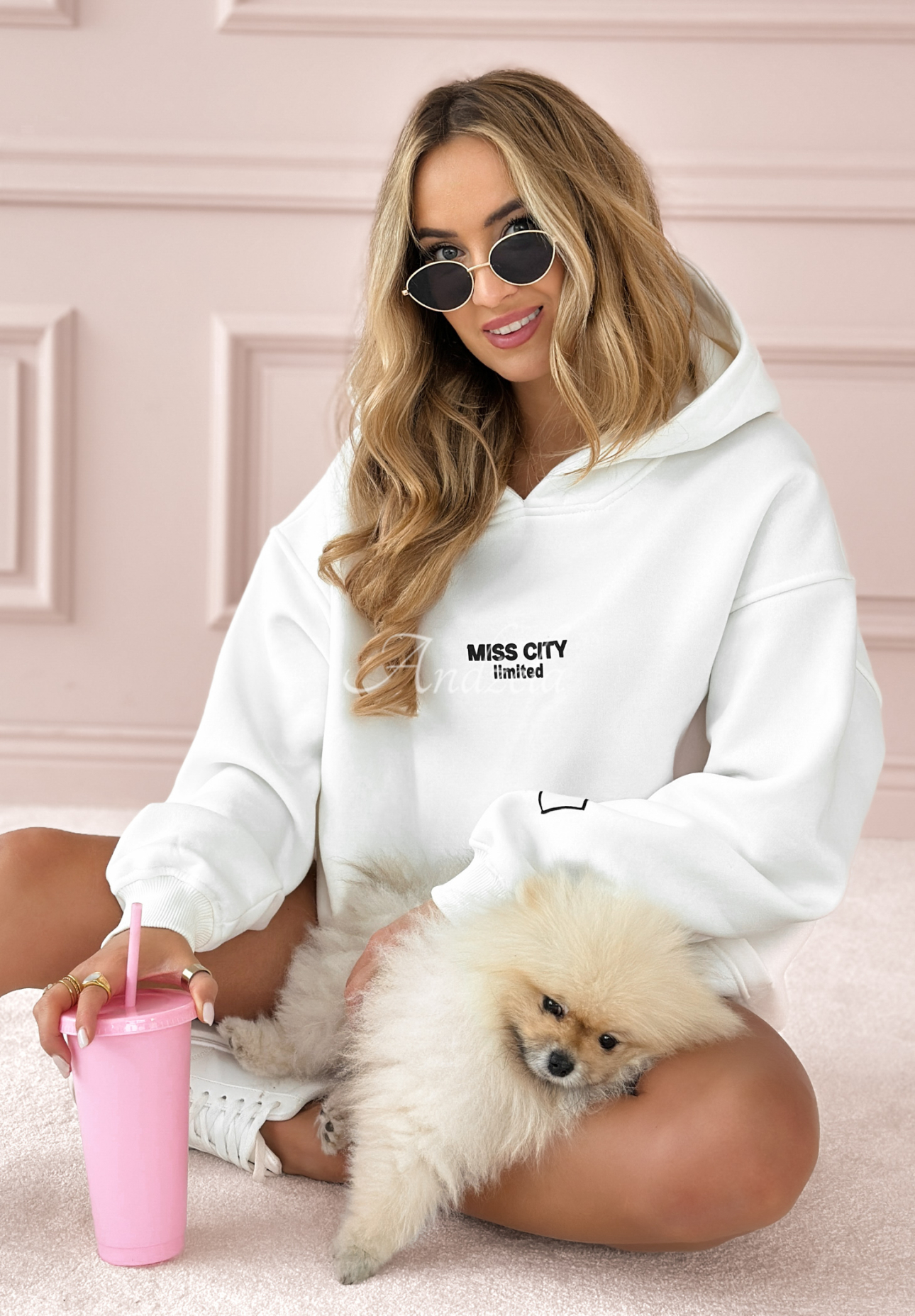 Sweatshirt mit Aufdruck MC Pool Party Ecru