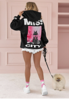 Sweatshirt z nadrukiem MC Fancy Cat Schwarz