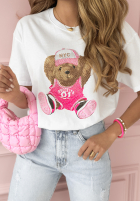 T-Shirt z misiem NYC Bear Weiß