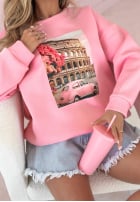 Sweatshirt z nadrukiem Pink Trip Rosa