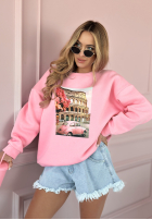 Sweatshirt z nadrukiem Pink Trip Rosa