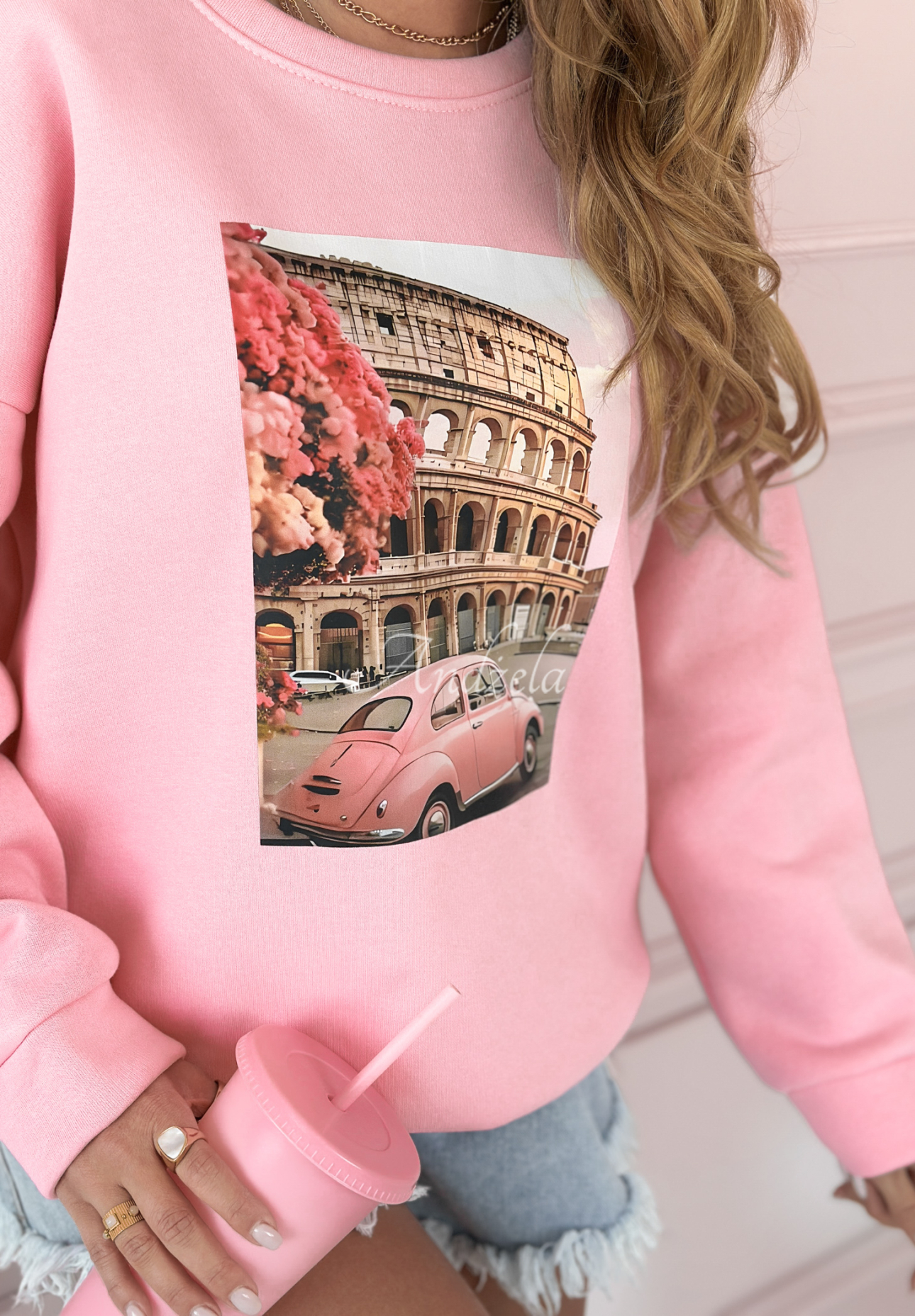 Sweatshirt mit Aufdruck Pink Trip Rosa