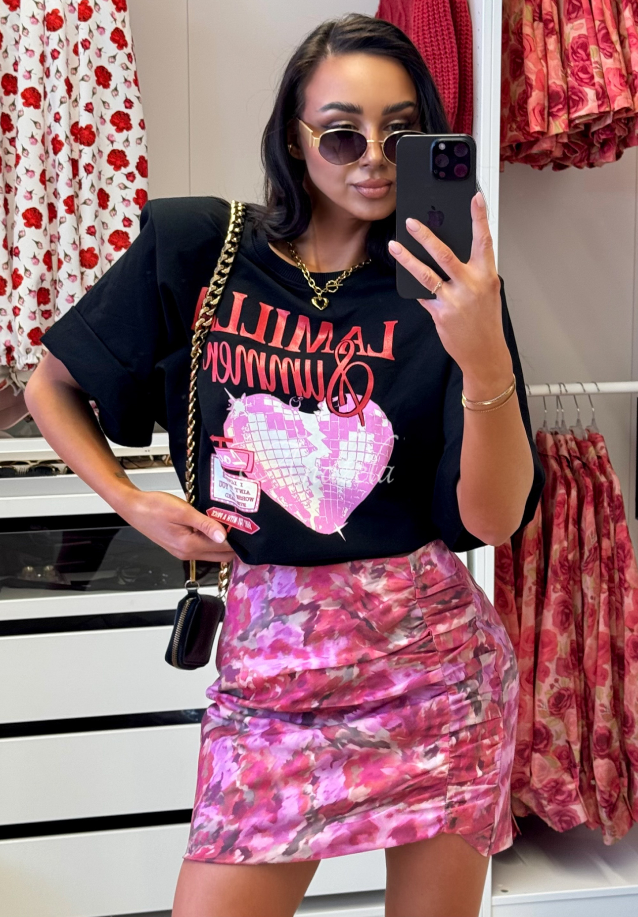 La Milla Tiny Me floral mini skirt pink