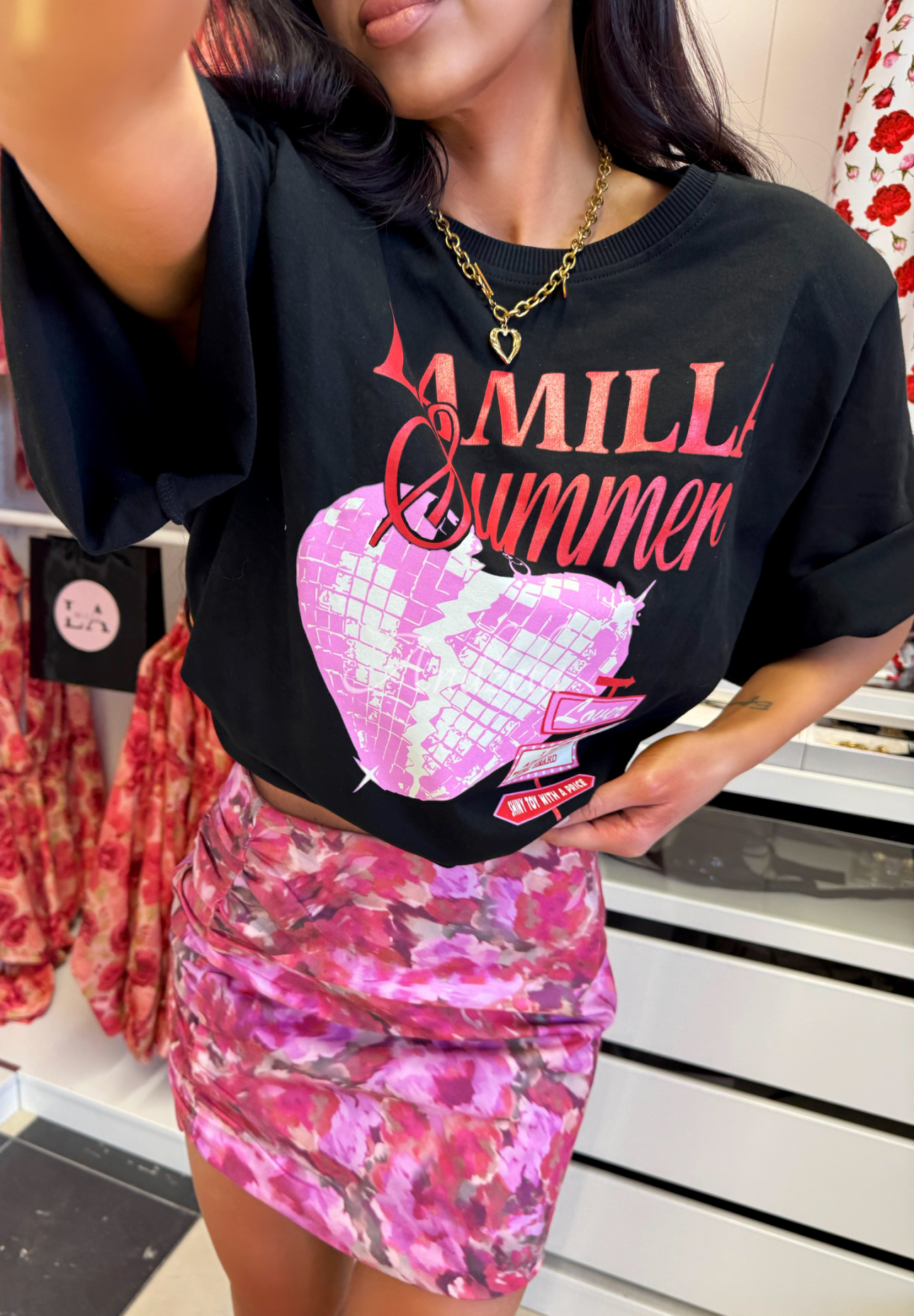 T-Shirt mit Aufdruck La Milla Summer Lover Schwarz