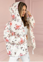 Pikowana Jacke w kwiaty Pretty Blooms Ecru