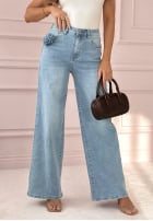 Jeanshose wide leg Way Back Home Hellblau