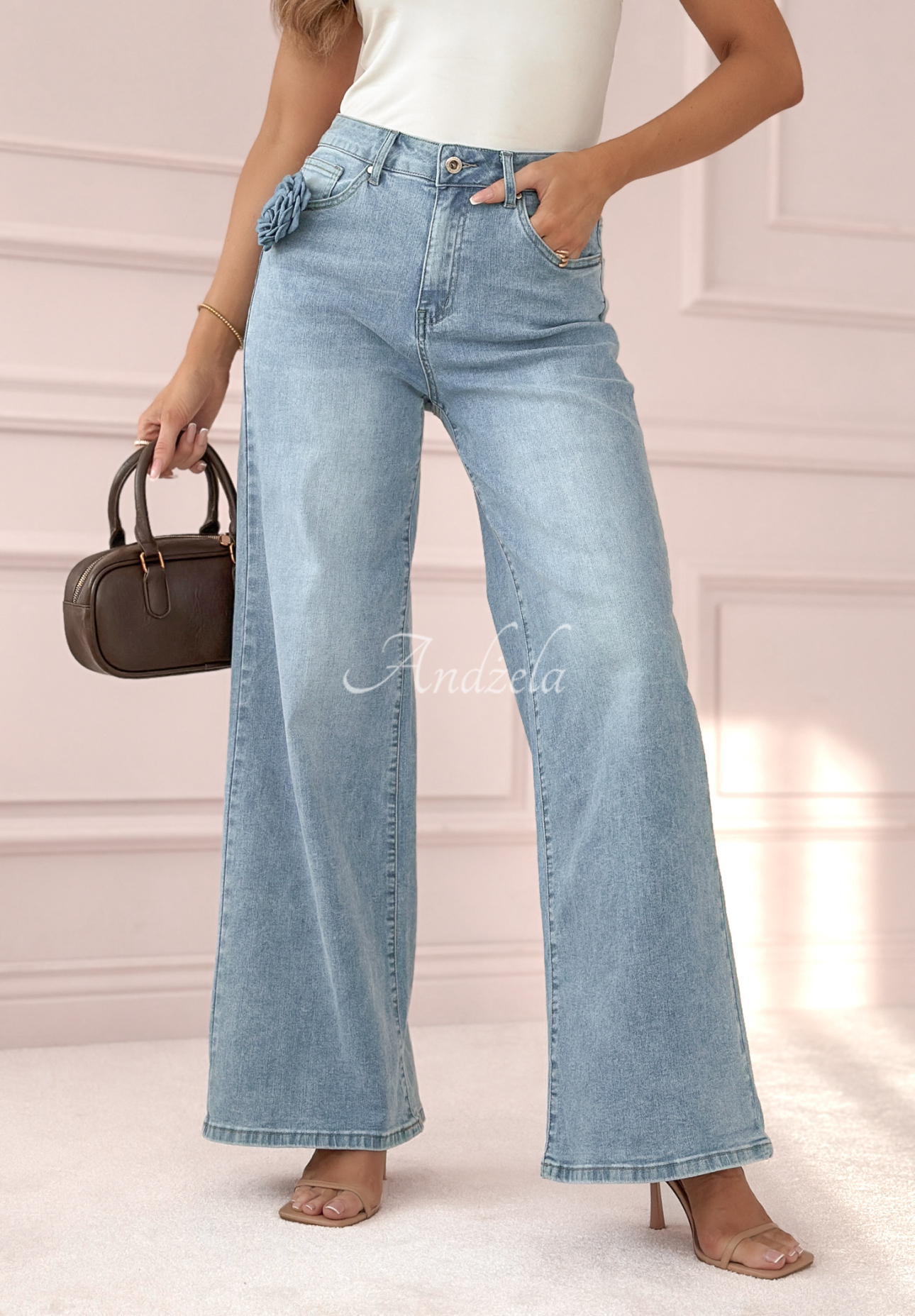 Jeanshose wide leg Way Back Home Hellblau