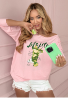 Bluse oversize z nadrukiem Lalu Mojito Rosa