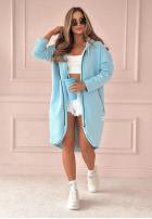 Długa bluza z kapturem Peaceful Mind błękitna