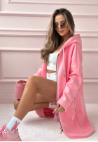 Długa bluza z kapturem Peaceful Mind różowa