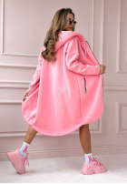 Długa bluza z kapturem Peaceful Mind różowa