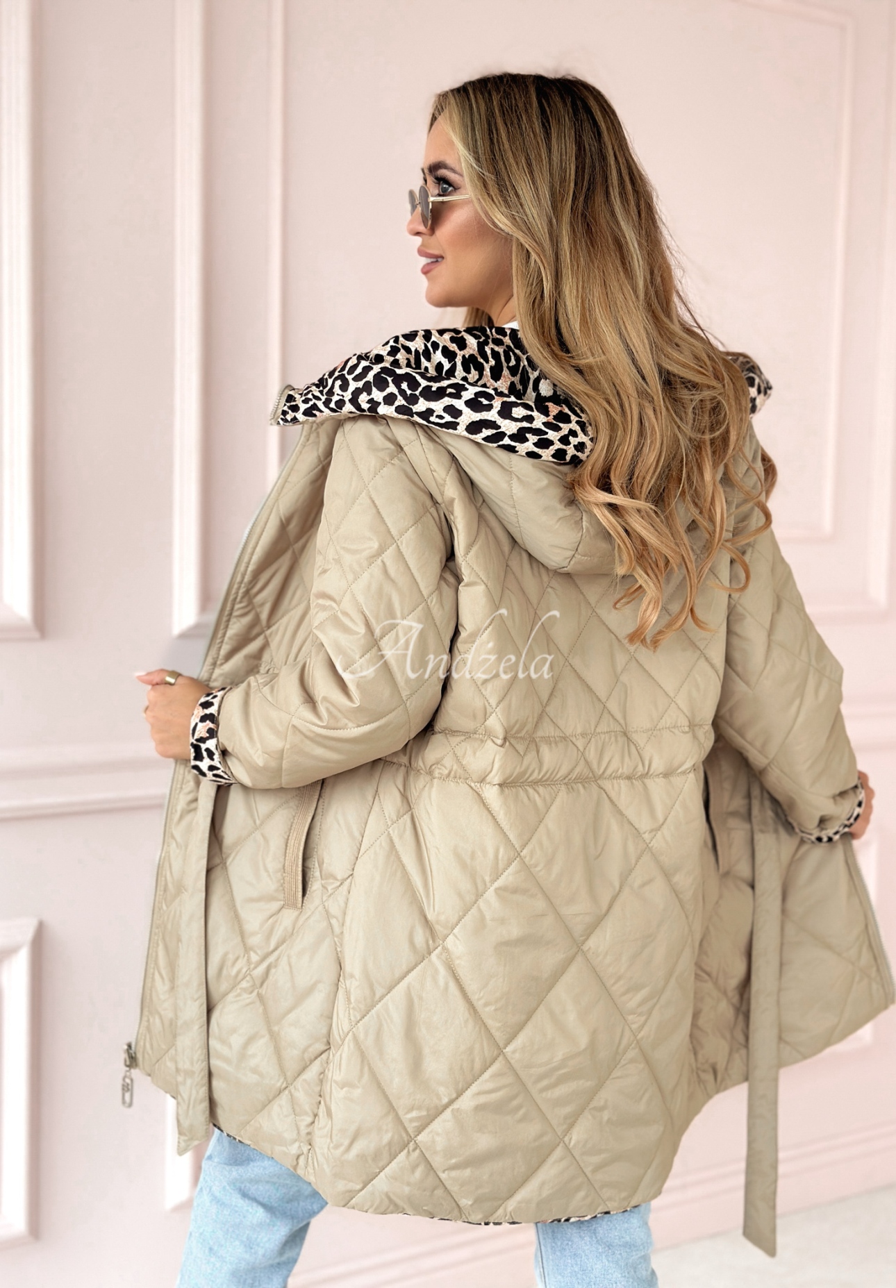 Wendbare Jacke mit Leopardenmuster You Have Time Beige