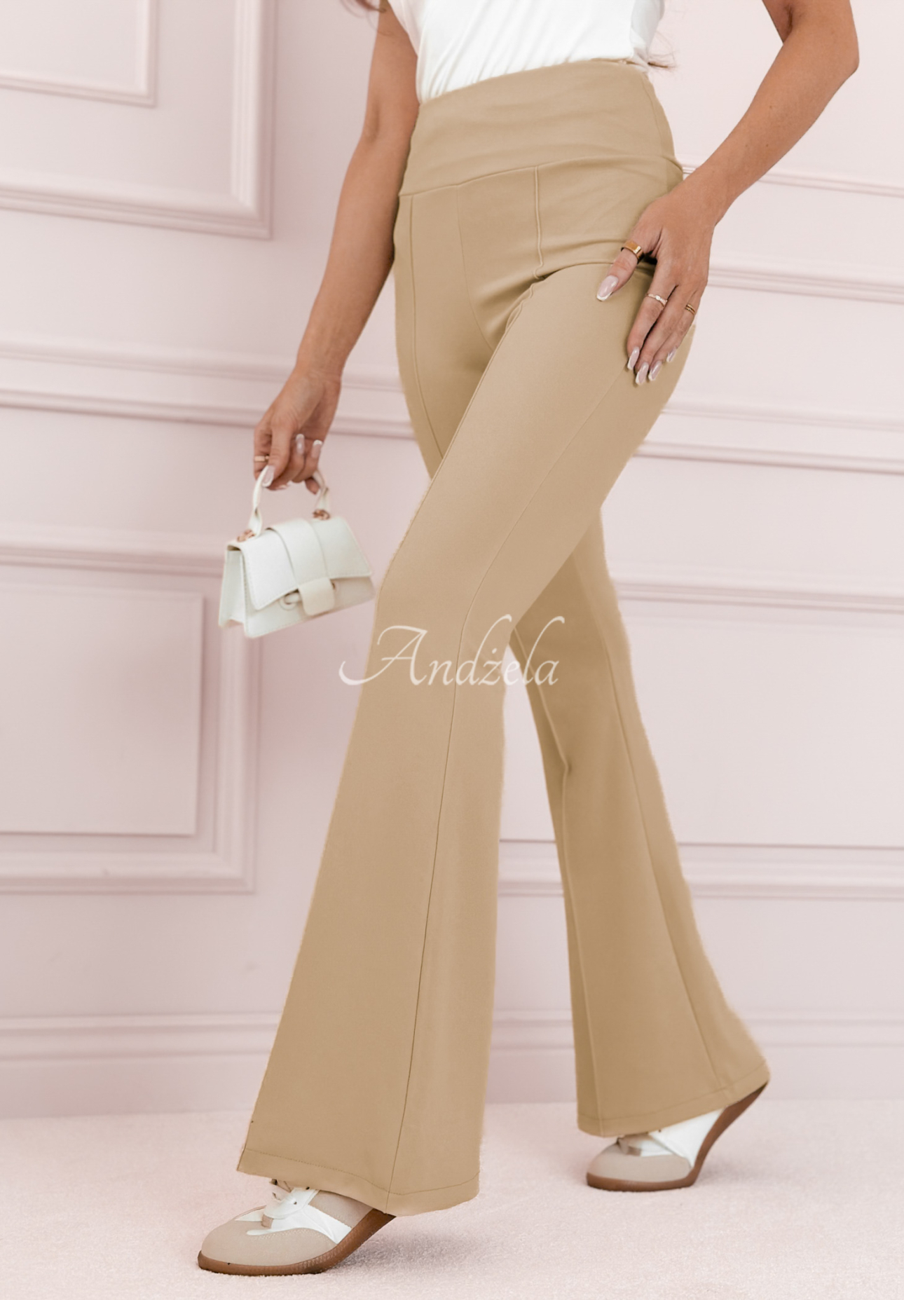 Recognize You dark beige fabric bell bottoms