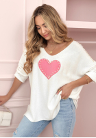 Leicht Pullover z serduszkiem Hour Of Love Weiß