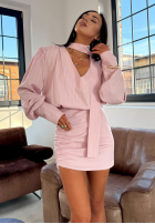 Spódniczka mini w paski La Milla Finally Clear pudrowy róż