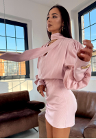 Spódniczka mini w paski La Milla Finally Clear pudrowy róż