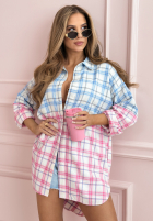 Hemd w kratę MC Colorful Squares niebiesko-Rosa