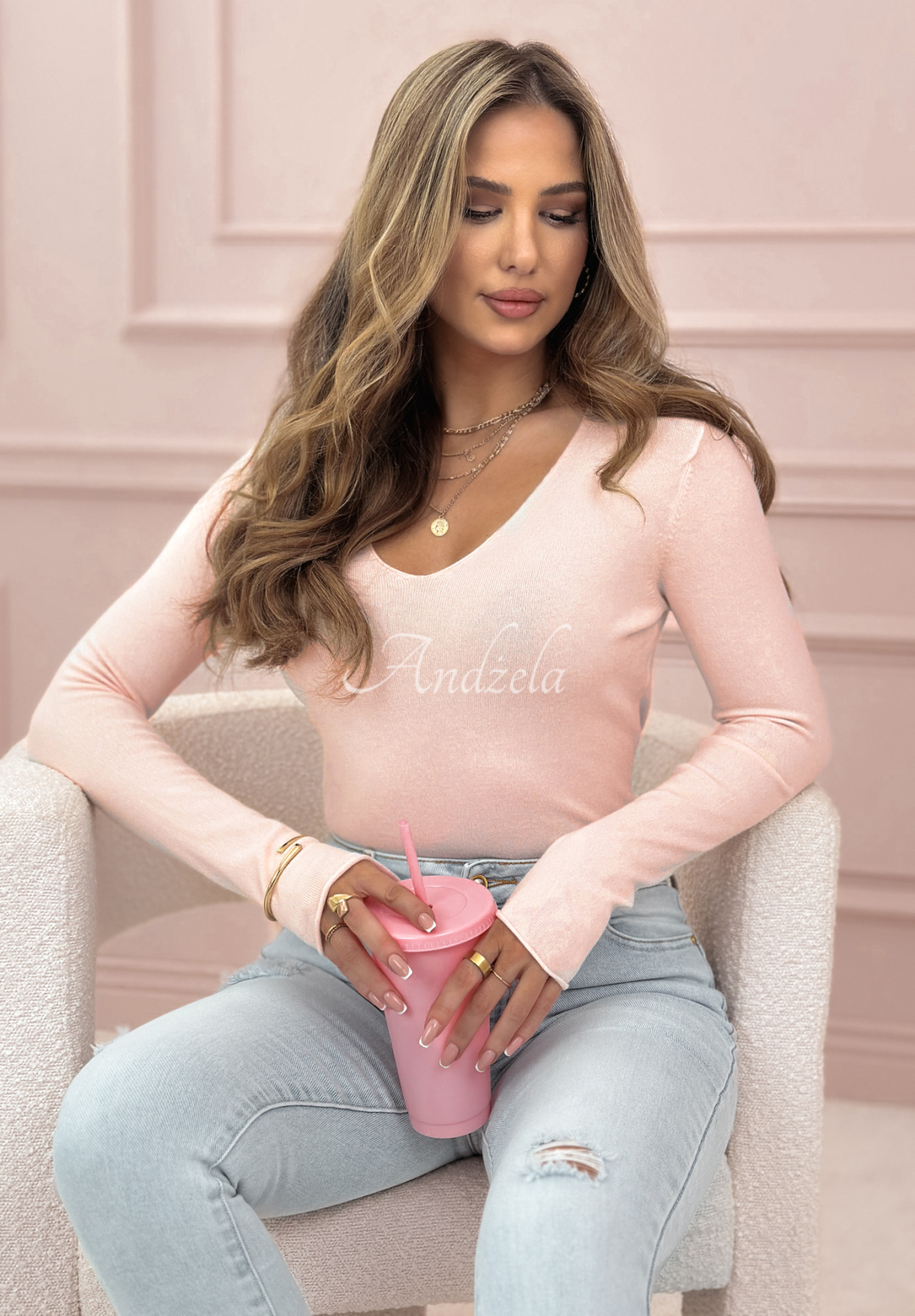Selavi light pink sweater