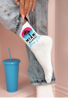 Długie skarpetki Miami Summer białe