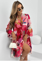 Wzorzysta Kleid z falbankami Relaxed Sunshine Rot