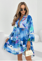 Wzorzysta Kleid z falbankami Relaxed Sunshine Blau