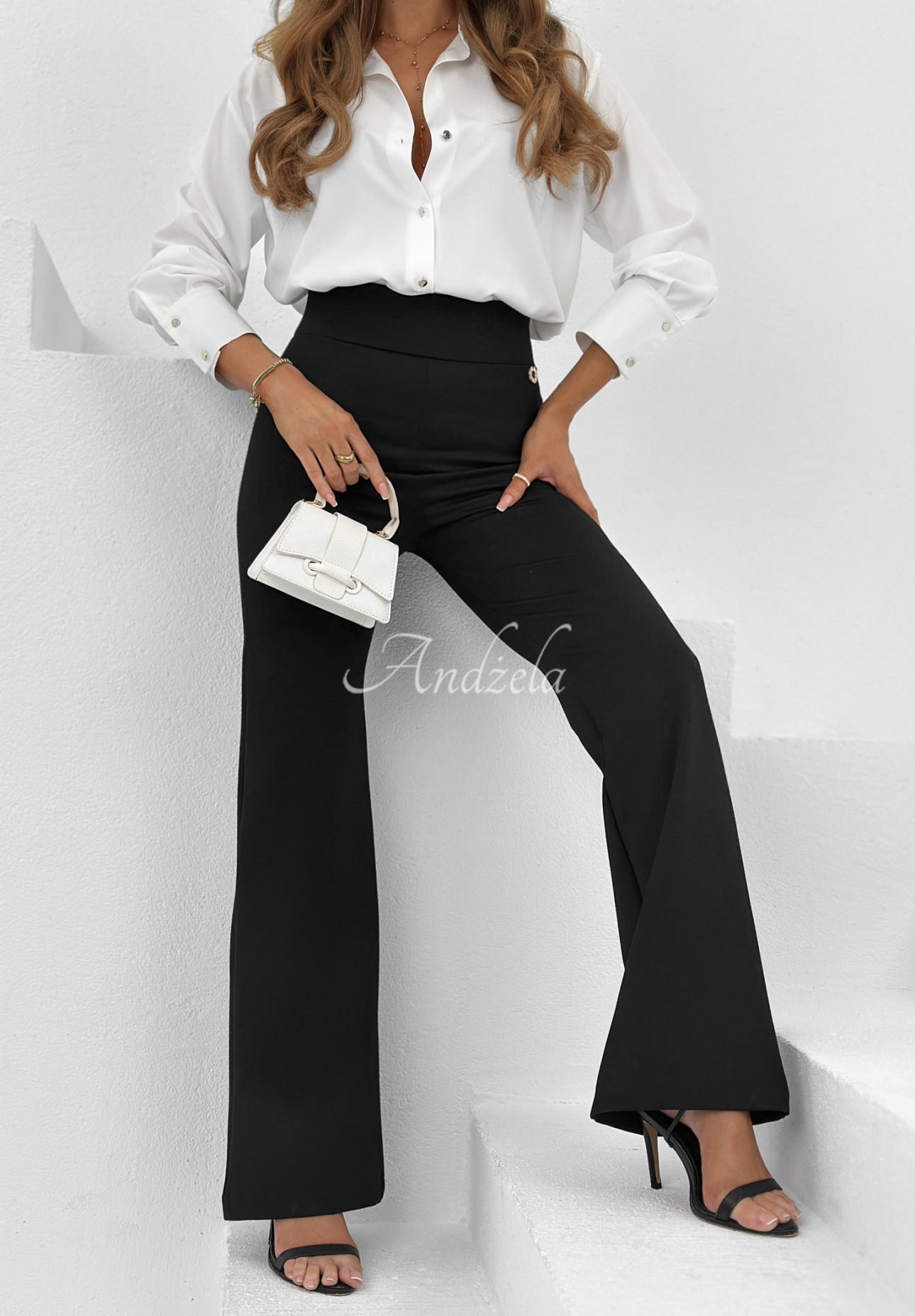 Things To Offer fabric bell bottoms black