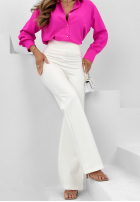 Materiałowe spodnie dzwony Things To Offer ecru