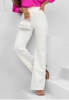 Materiałowe spodnie dzwony Things To Offer ecru