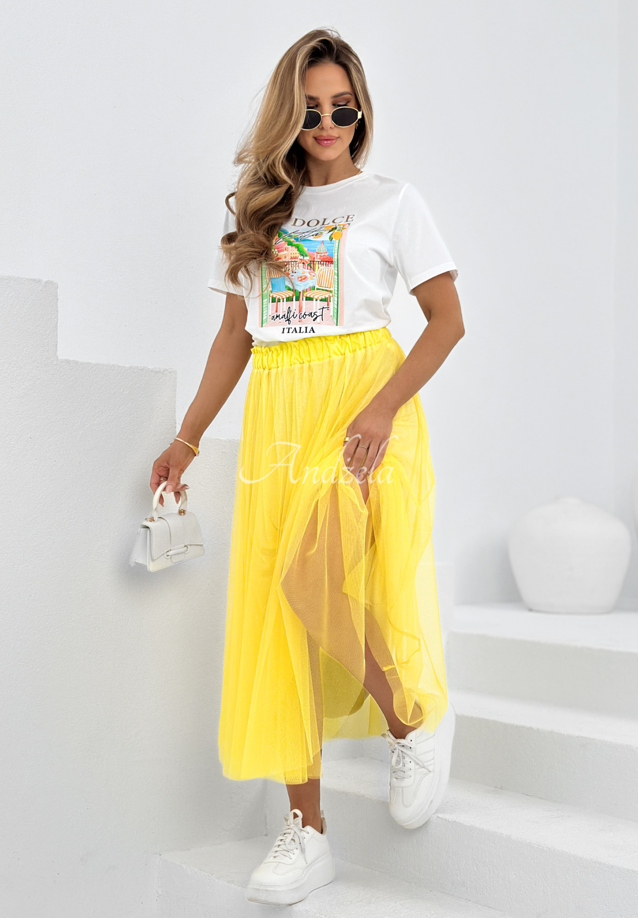 Marvolla banana tulle skirt
