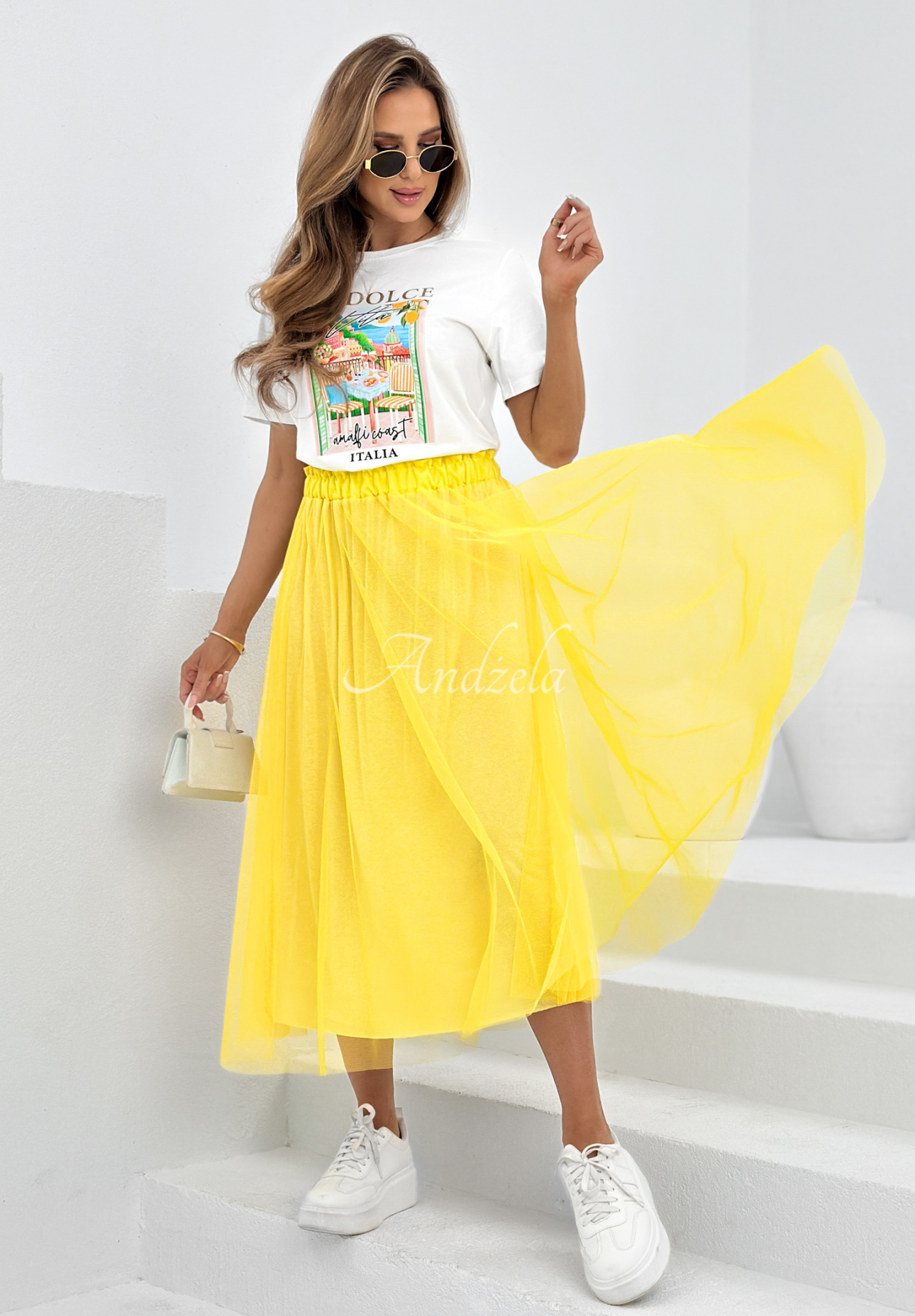Marvolla banana tulle skirt