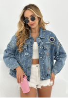 Jeans Jacke z dżetami Wink Wink Hellblau