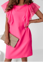 Sukienka z tiulowymi rękawkami Enchanting Veil różowa