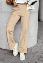 Material Hose dzwony Can't Ignore Me Hell Beige