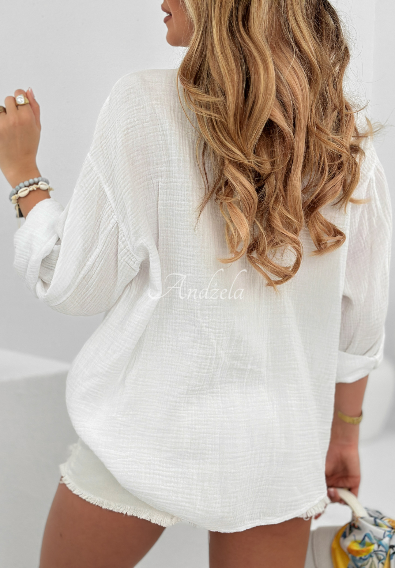 Bubbly Waves muslin shirt white