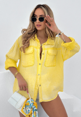 Bubbly Waves yellow muslin shirt