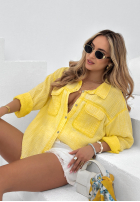 Muślinowa koszula Bubbly Waves żółta